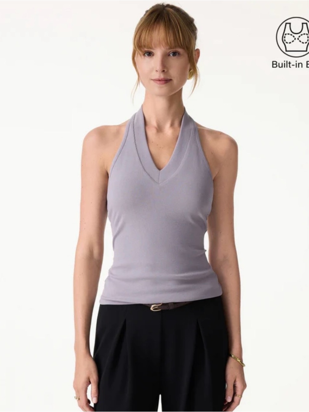 OGL DUSTY PURPLE HALTER WITH BRAMY
NWT